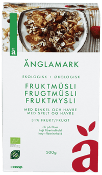 Änglamark Fruktmüsli Spelt/Havre 500g