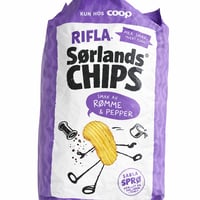 Rifla Sørlands Chips smak av rømme & pepper