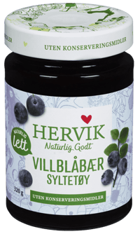 Hervik Naturlig Lett Blåbærsyltetøy 320g