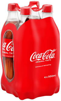 Coca-Cola 4stk x 0,5l, 2l