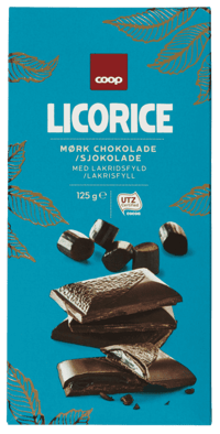 Coop Mørk Sjokolade med Lakrisfyll 125g