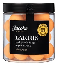 Lakriskuler m/Appelsin 150g Jacobs Utvalgte