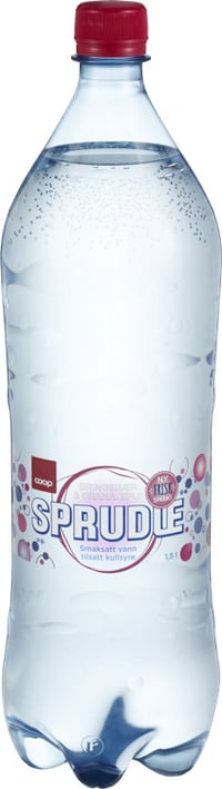 Vann m/Bringebær-gr.eple Coop Sprudle