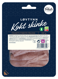 Kokt Skinke Løvtynne skiver 100g Folkets
