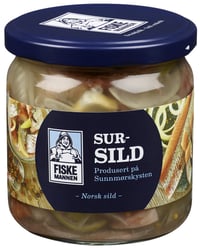 Sursild 380g glass Fiskemannen