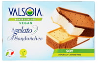 Gelato Soya-Is Sandwich Melkefri 8stk Valsoia