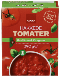 Coop Hakkede Tomater Basilikum 390g