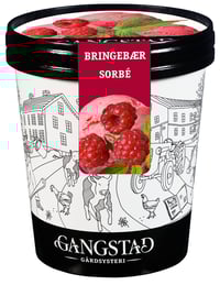 Bringebærnytelse Sorbè 500ml Gangstad