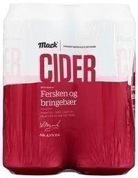 Mack Cider Fersken&Bringebær 0,5lx4 boks
