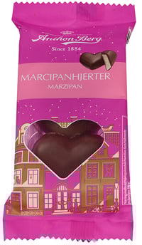 Marsipanhjerter 84g Anthon Berg