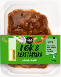 Svinestrimler Løk&Paprika 300g Folkets