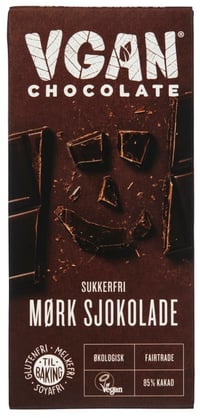 Sjokolade Mørk Sukkerfri 85% 70g Vgan