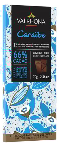 Mørk Sjokolade 66% Caraibe 70g Valrhona