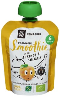 Smoothie med Aprikos & Solbær Fra 6 mnd, Økologisk, 90 g