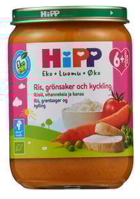 Ris Grønssaker&Kylling 6mnd 190g Hipp