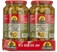 Figaro Grønne Oliven med Paprika 920g