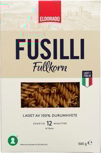 Pasta Fusilli Fullkorn 500g Eldorado