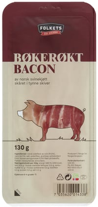Bacon Bøkerøkt skivet 130g Folkets