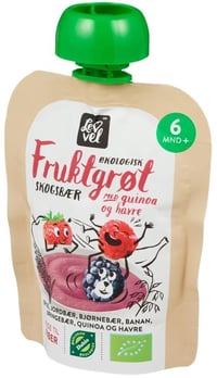 Fruktgrøt med Skogsbær Fra 6 mnd, Økologisk, 90 g