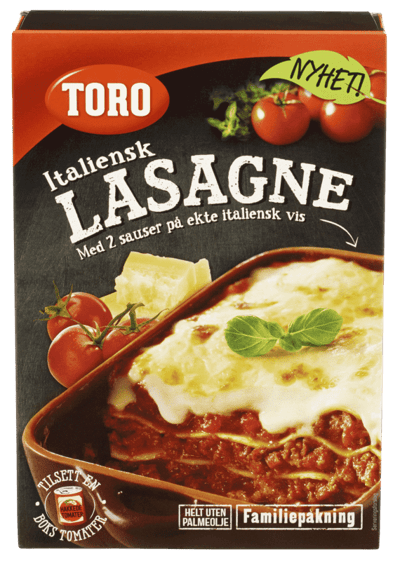 Toro Italiensk Lasagne Familiepakning 333g