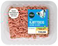 Kjøttdeig Svin 9% u/Salt og Vann 400g Folkets