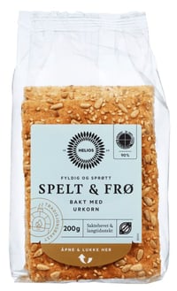 Knekkebrød Spelt&Frø 200g Økologisk Helios