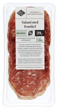 Salami med Fennikel 60g Kolonihagen