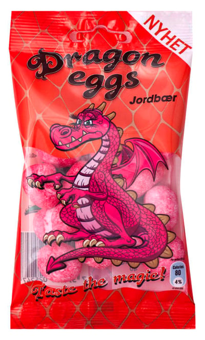 Dragon Eggs Jordbær 40g