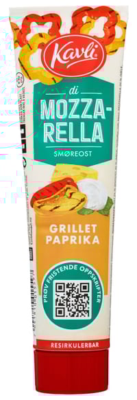 Mozzarella Grillet Paprika 175g Tube Kavli