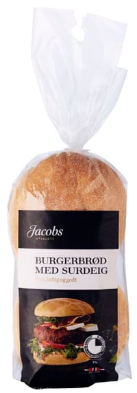 Burgerbrød m/Surdeig 4stk Jacobs Utvalgte