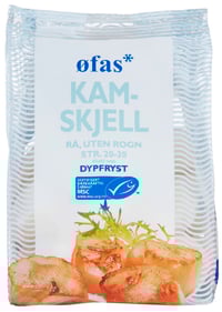 Kamskjell u/Rogn Stå pose 400g Øfas