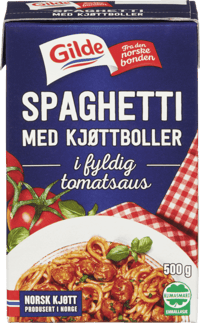 Gilde Spaghetti med Kjøttboller 500g