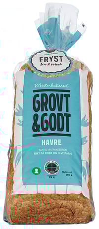 Grovt & Godt Havre Opps.frys 750 g Mesterbakeren