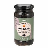Sorte hojiblanca oliven uten stein