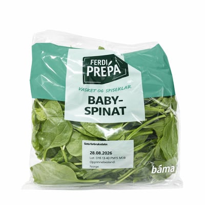 Ferdig Preppa Baby-spinat
