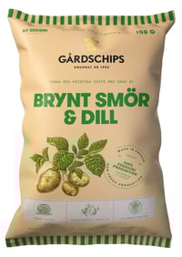 Potatischips m/Smør&Dill 150g Gårdschips