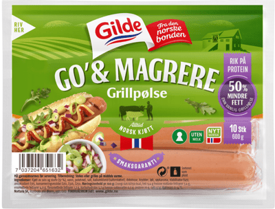 Gilde Go og Mager Grillpølse 600g