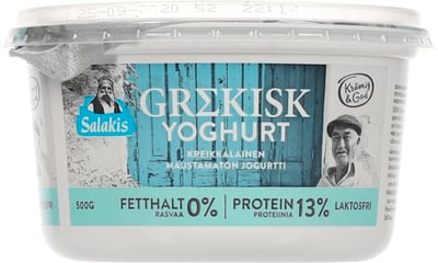 Yoghurt Grekisk 0% 500g Salakis