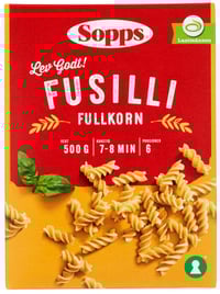 Fusilli Fullkorn 500g Sopps
