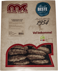 Meråker Kjøtt Pannestekte Karbonader 2,5kg