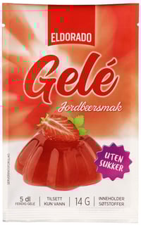 Jordbærgele u/Sukker 14g Eldorado