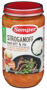 Semper Stroganoff med Biff og Ris 1 År, 235gr