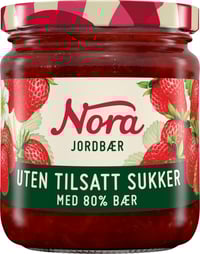 Jordbærsyltetøy 80% Uts 275g Nora