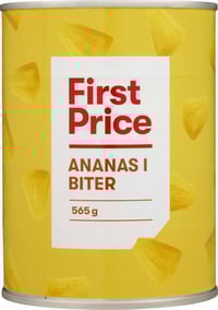 Ananas i Biter i Juice 565g First Price
