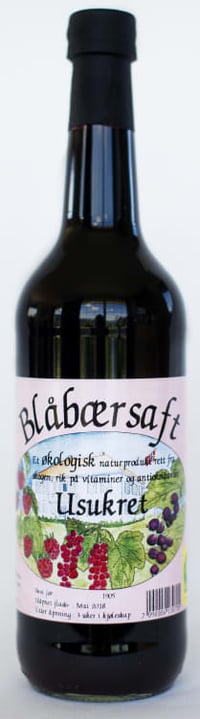 Blåbærsaft uten Sukker 0,7l Bærgården