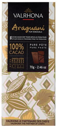 Mørk Sjokolade 100% Araguani 70g Valrhona