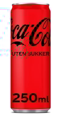 Coca-Cola u/Sukker 0,25l boks
