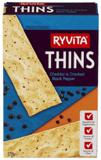 Ryvita Thins Cheddar & Pepper 125g