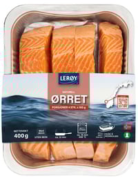 Ørret Porsjoner m/Skinn 4x100g Lerøy