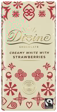 White Strawberry Choc 90g Divine